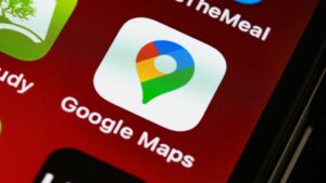 A image of a phone screen with the Google Maps widget highlighted used for the blog How to Rank on Google Maps.