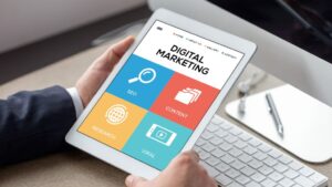 Digital Marketing written on tablet