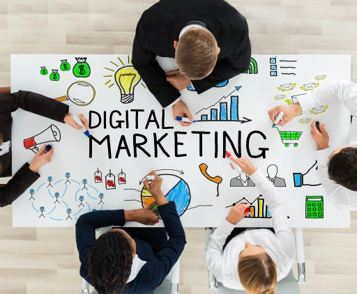 Digital Marketing Image for Digital marketing agency in Saskatoon. A picture of a group of people generating ideas.