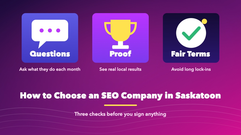 How to choose an SEO company in Saskatoon: ask questions, check proof and avoid long contracts